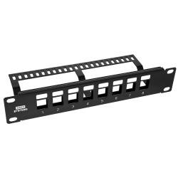 PP8EM - Patch panel 10" - 8-portów Keystone z organizerem