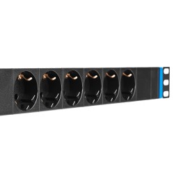 6GN-S(-P) - listwa zasilająca 19" 1U - 6 gniazd SCHUKO