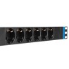 6GN-S(-P) - listwa zasilająca 19" 1U - 6 gniazd SCHUKO