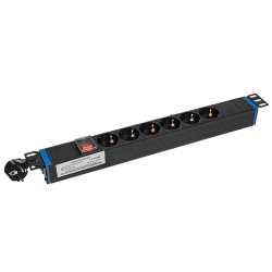 6GN-S(-P) - listwa zasilająca 19" 1U - 6 gniazd SCHUKO