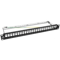 PPK24-1U-B / PPK24-1U-W - patch panel FTP 19" - 24-porty keystone z organizerem