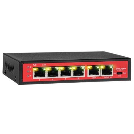 WI-PE51E - switch PoE (extender) 5-port + 1 RJ45