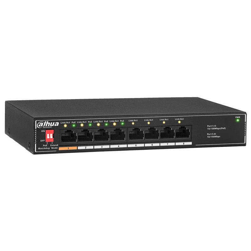 SF1008LP - switch PoE 4-port + 4 RJ45