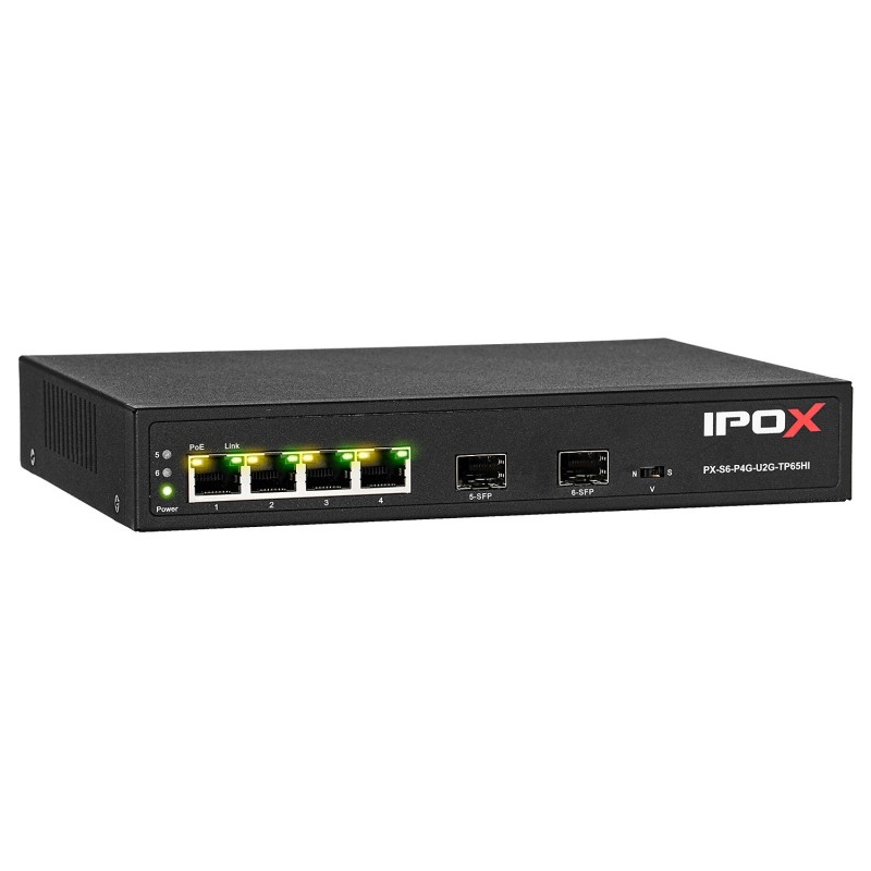 PX-S6-P4G-U2G-TP65HI - switch gigabitowy PoE 4-port + 2 SFP