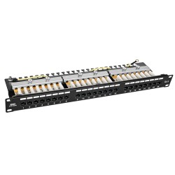 PP24H-1U-UTP6/B - patch panel 19" - 24-porty UTP 6