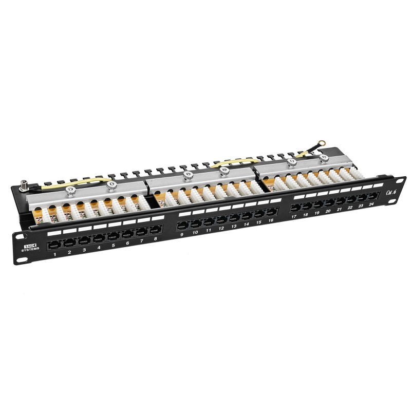 PP24H-1U-UTP6/B - patch panel 19" - 24-porty UTP 6