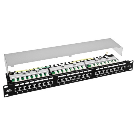 PP24H-1U-FTP5E/B - patch panel 19" - 24-porty FTP 5e