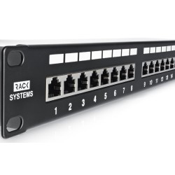 PP24H-1U-FTP5E/B - patch panel 19" - 24-porty FTP 5e