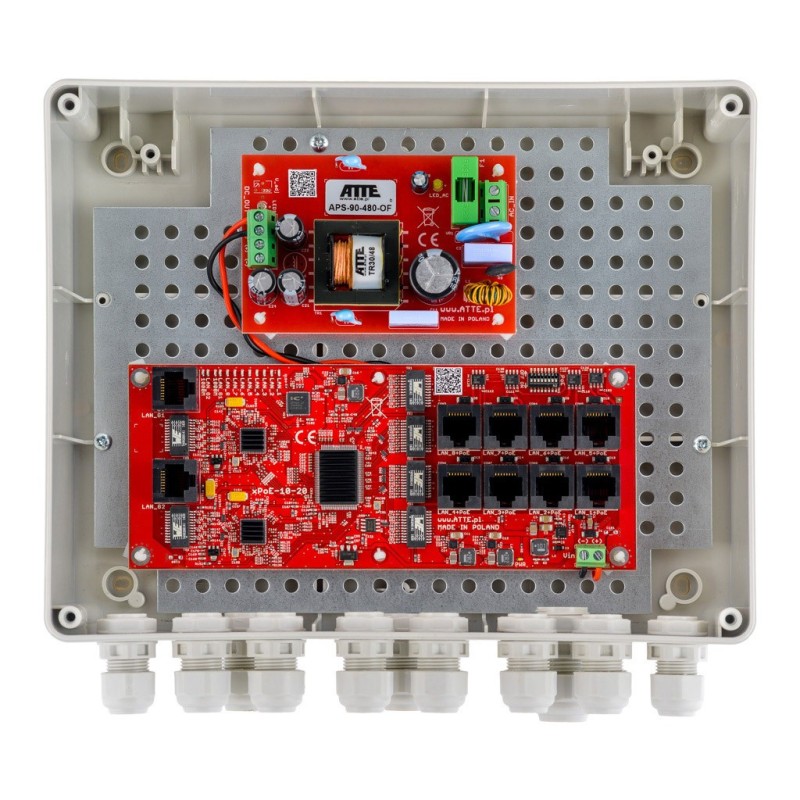 IP-8-20-E / IP-8-20-L2 - switch PoE 8-port + 2 RJ45