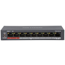 DS-3E0109P-E/M(B) - switch PoE 8-port + 1 RJ45