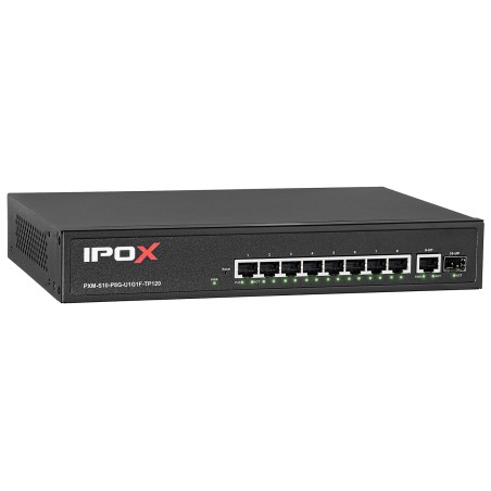 PXM-S10-P8G-U1G1F-TP120 - switch gigabitowy PoE 8-port + 1 RJ45 + 1 SFP