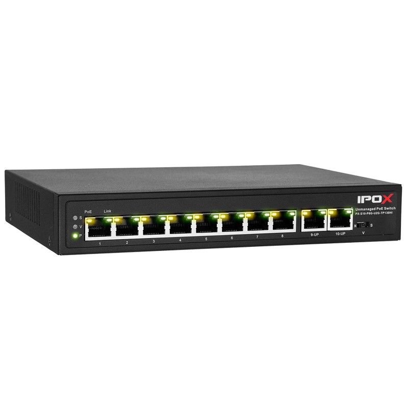 PX-S10-P8G-U2G-TP130HI - switch gigabitowy PoE 8-port + 2 RJ45