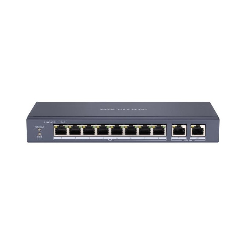 DS-3E0310P-E/M - switch PoE 8-port + 2 RJ45