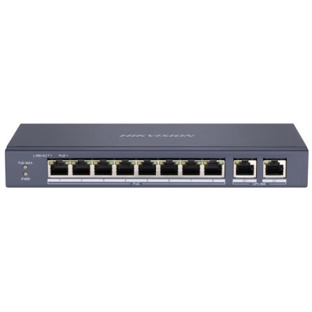 DS-3E0310P-E/M - switch PoE 8-port + 2 RJ45