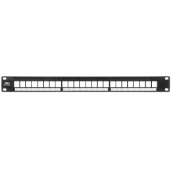 PPLK24B-1U-B - patch panel UTP 19" - 24-porty keystone