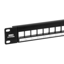 PPLK24B-1U-B - patch panel UTP 19" - 24-porty keystone