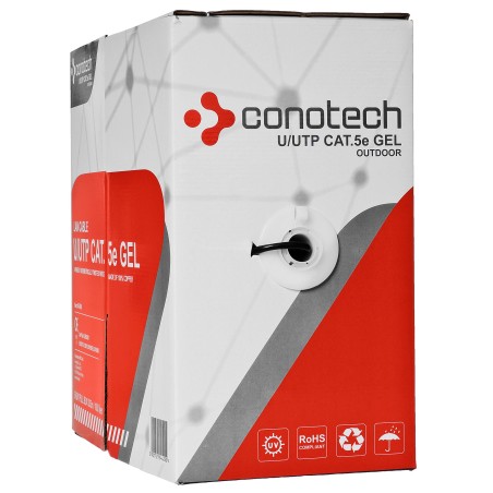 Kabel LAN U/UTP kat.5e Conotech UV ŻEL