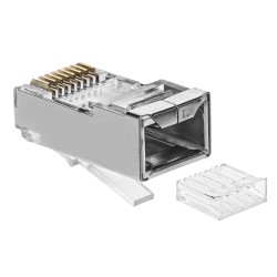 Wtyk RJ45 kat.6 - ekranowany, z prowadnicą