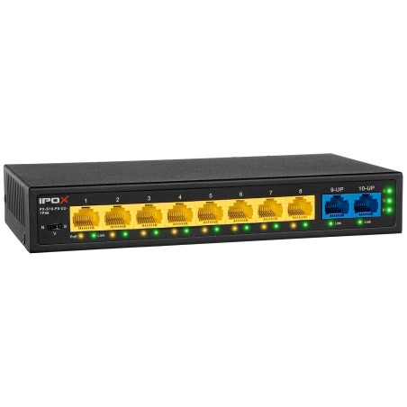 PX-S10-P8-U2-TP96 - switch PoE 8-port + 2 RJ45
