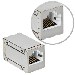 Łącznik kabli sieciowych RJ45 kat.6a - ekranowany