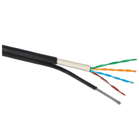 Kabel LAN z linką nośną U/UTP kat.5e UV ŻEL
