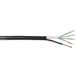 Kabel LAN z linką nośną U/UTP kat.5e UV ŻEL