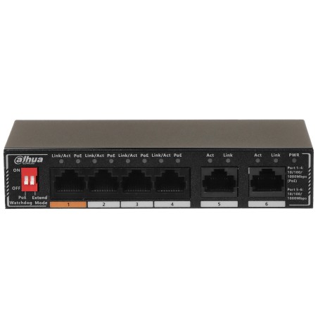 SG1006P - switch gigabitowy PoE 4-port + 2 RJ45