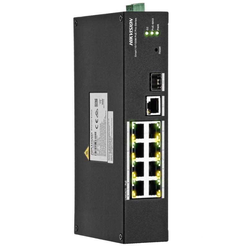 DS-3T1310P-SI/HS - switch przemysłowy PoE 8-port + 1 RJ45 + 1 SFP