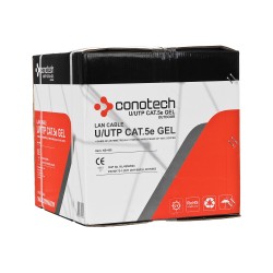 Kabel LAN U/UTP kat.5e Conotech UV ŻEL