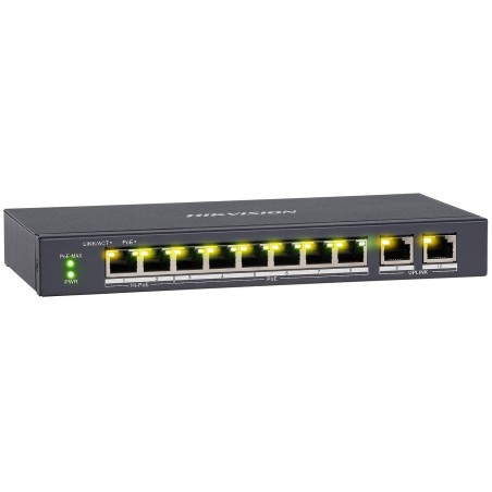 DS-3E1310HP-EI(B) - switch PoE 8-port + 2 RJ45