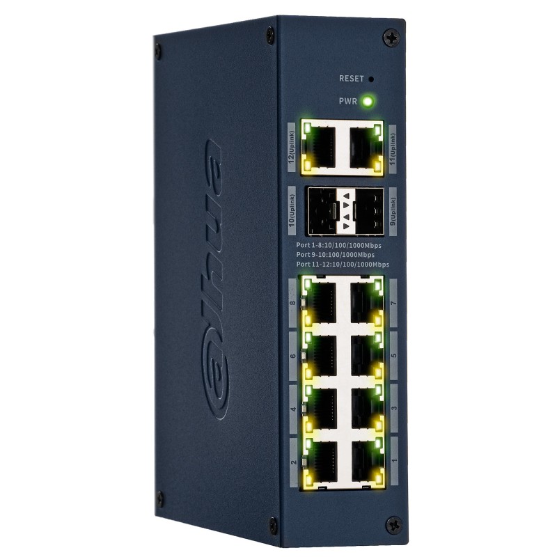 CHS4212-8GT - switch przemysłowy, gigabitowy 8-port + 2 RJ45 + 2 SFP