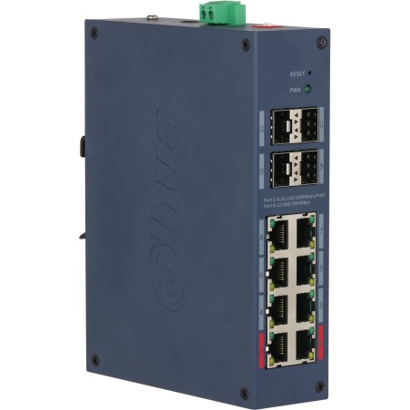 CHS4412-8GT-125 - switch przemysłowy, gigabitowy PoE 8-port + 4 SFP