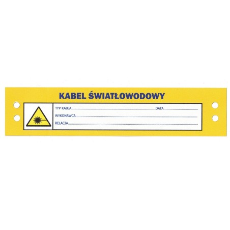 Oznacznik kablowy "Kabel światłowodowy"