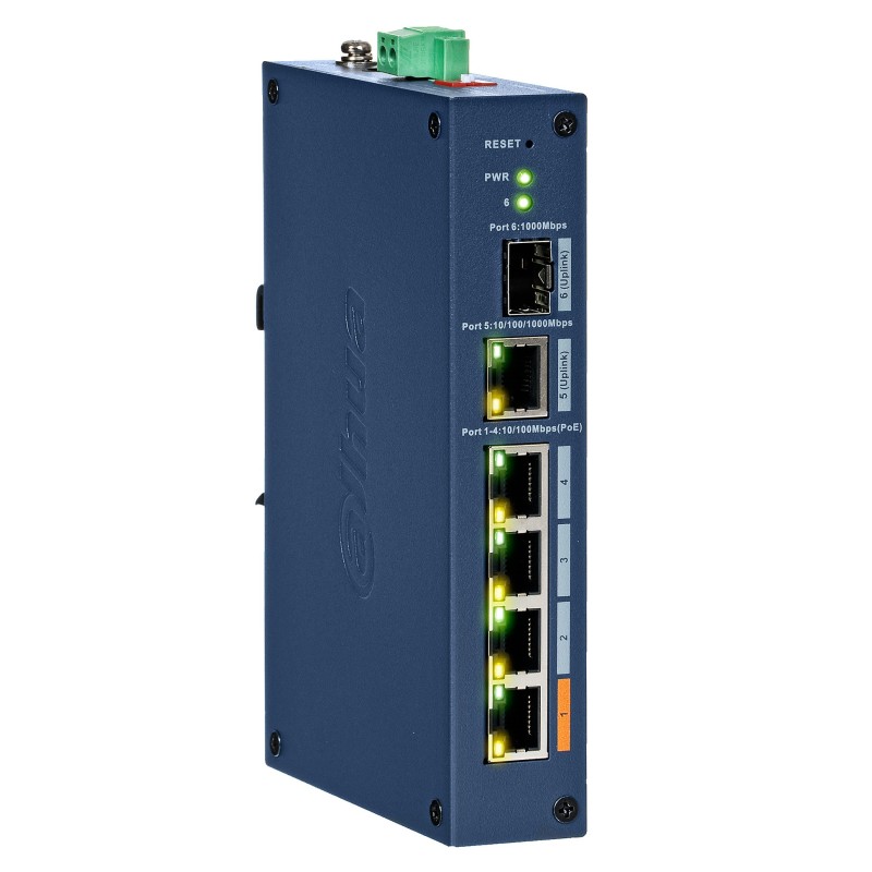CHS4106-4ET-60 - switch przemysłowy PoE 4-port + 1 RJ45 + 1 SFP