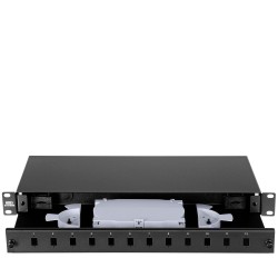 SBF12SCSXWR/B / SBF12SCSXWR/W / SBF12SCSX/B / SBF12SCSX/W - przełącznica światłowodowa 19" 1U 12xSC simplex