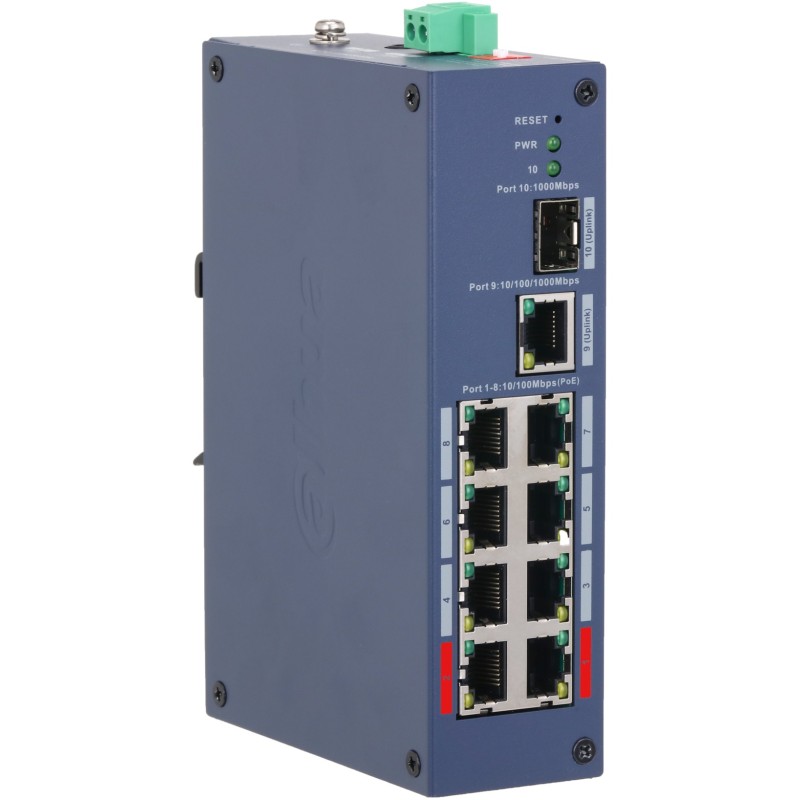 CHS4110-8ET-110 - switch przemysłowy PoE 8-port + 1 RJ45 + 1 SFP
