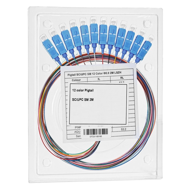 Pigtail światłowodowy SC/UPC SM G657A2 - 2m (12-pack)