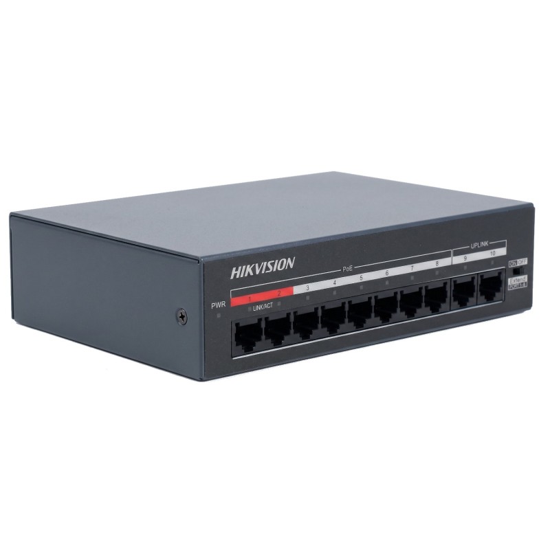 DS-XS10-P - switch PoE 8-port + 2 RJ45