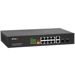PX-S10-P8-U2G/U2F-TP120 - switch PoE 8-port + 2 RJ45/SFP - combo